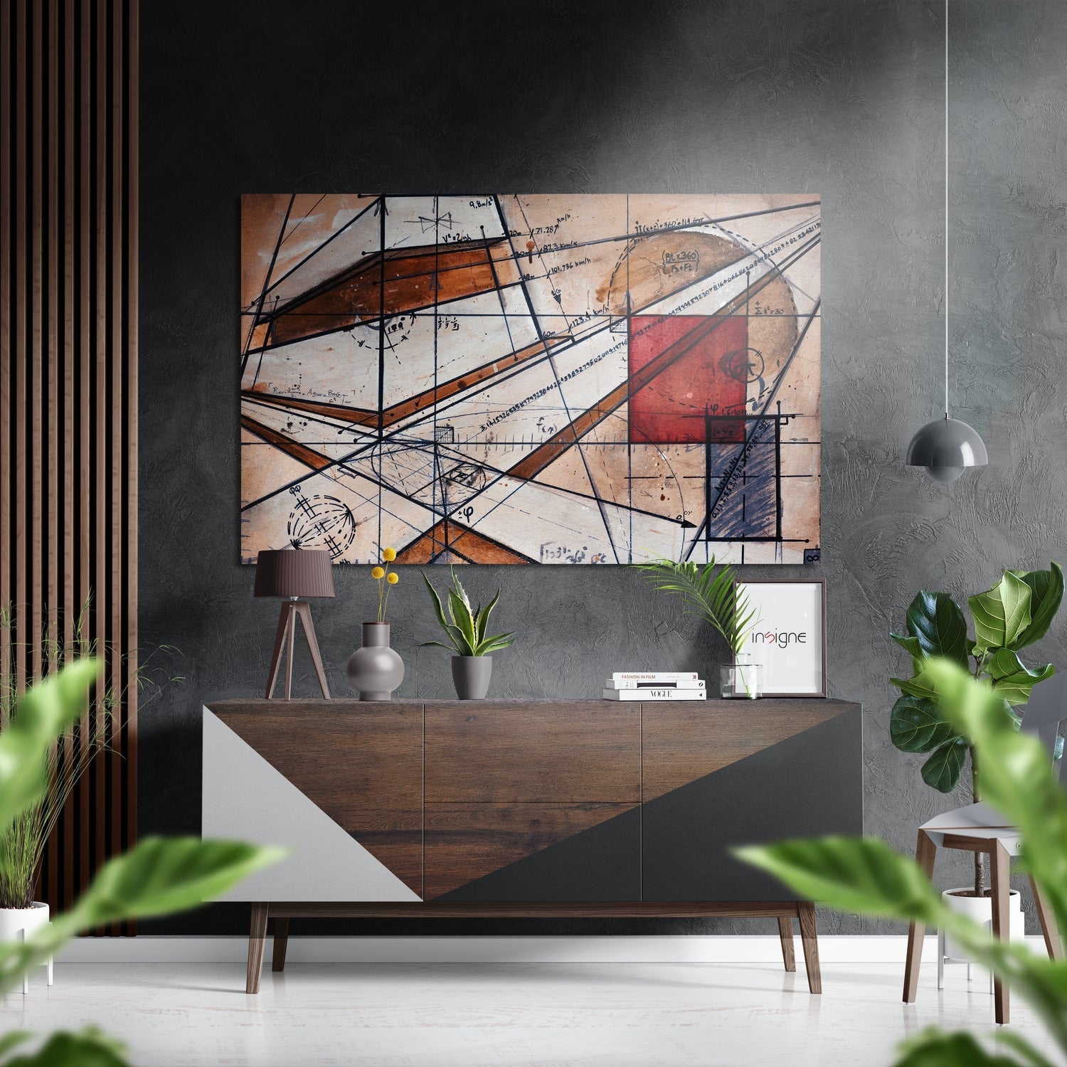 Geometry metal wall art, geometric abstract design