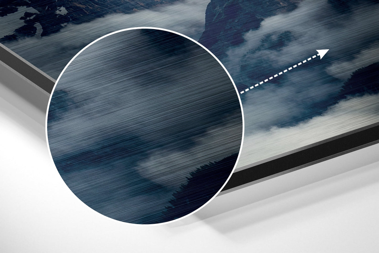Mountain View Brushed Aluminum Metal Wall Art