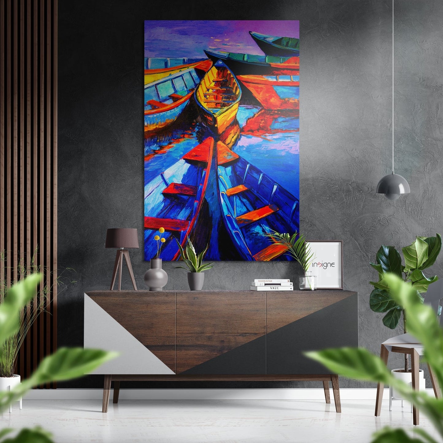 Boats aluminum metal wall art print