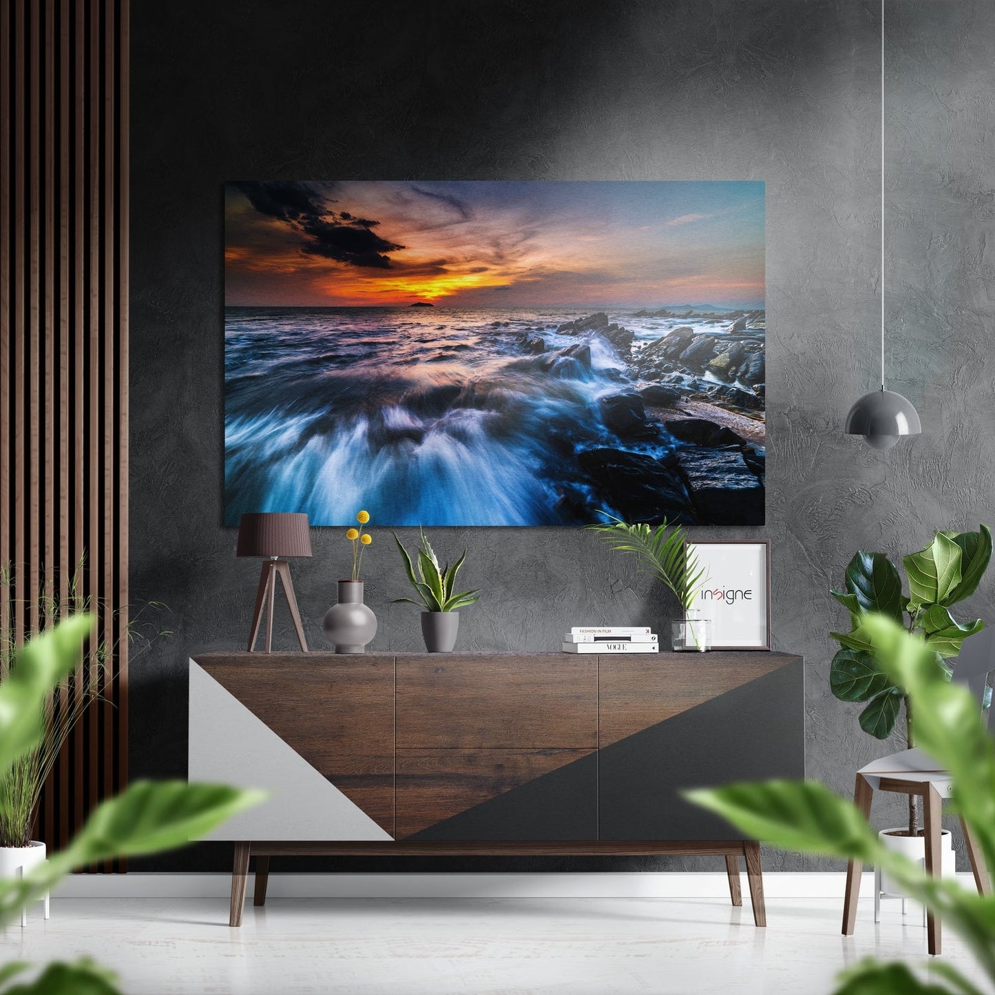 Sunset at Sea aluminum dibond wall art panel