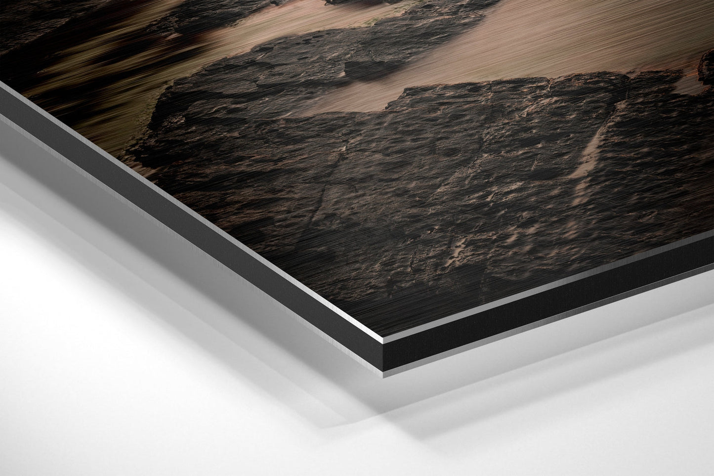 Sunset Mountains Brushed Aluminum Metal Wall Art