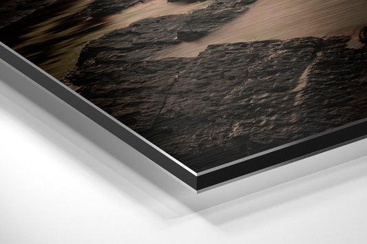 Sunset Mountains Brushed Aluminum Metal Wall Art