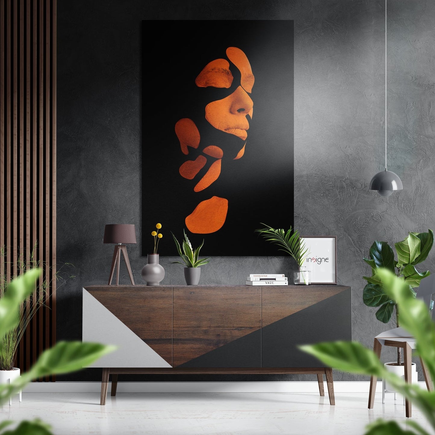 Woman in pieces metal wall art abstract