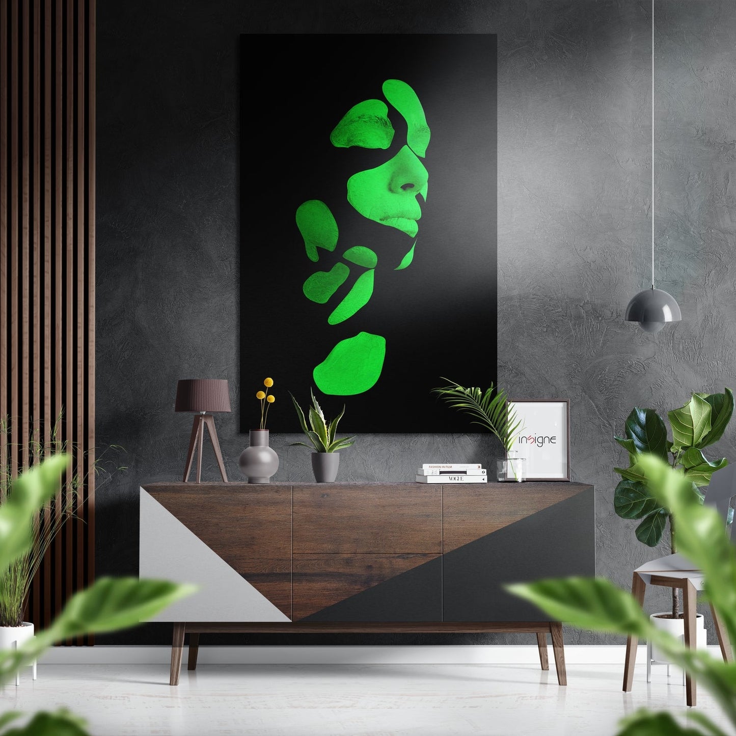 Woman in Pieces metal wall art, brushed aluminum dibond