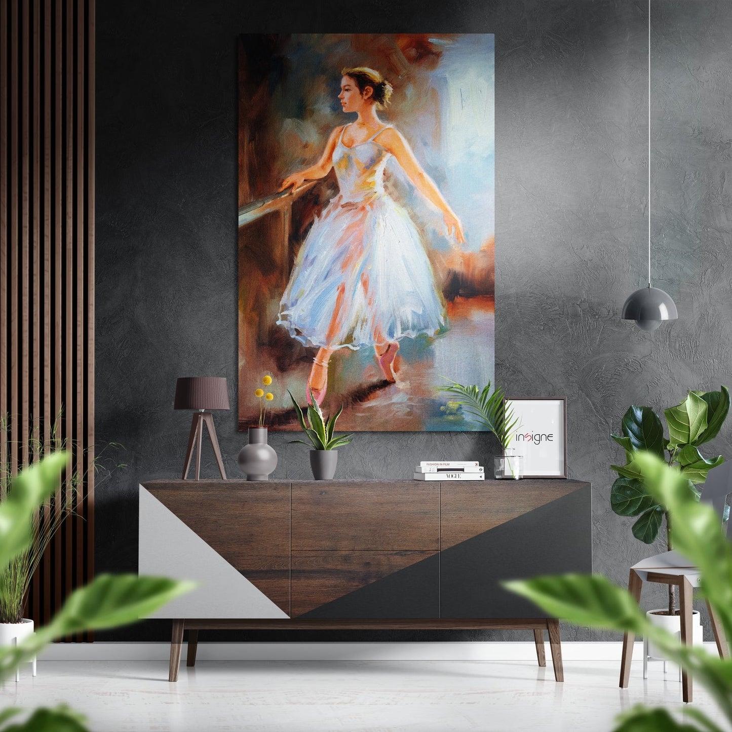 Ballerina Metal Wall Art - flowing dance pose on brushed aluminum dibond