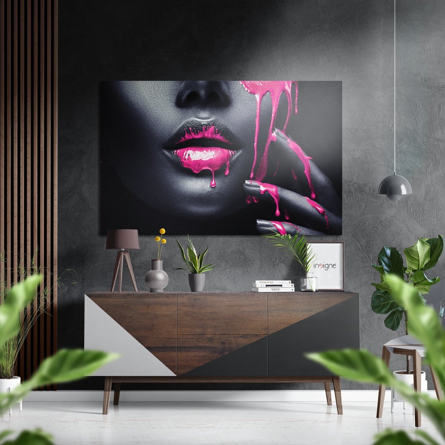 Woman in ink metal wall art