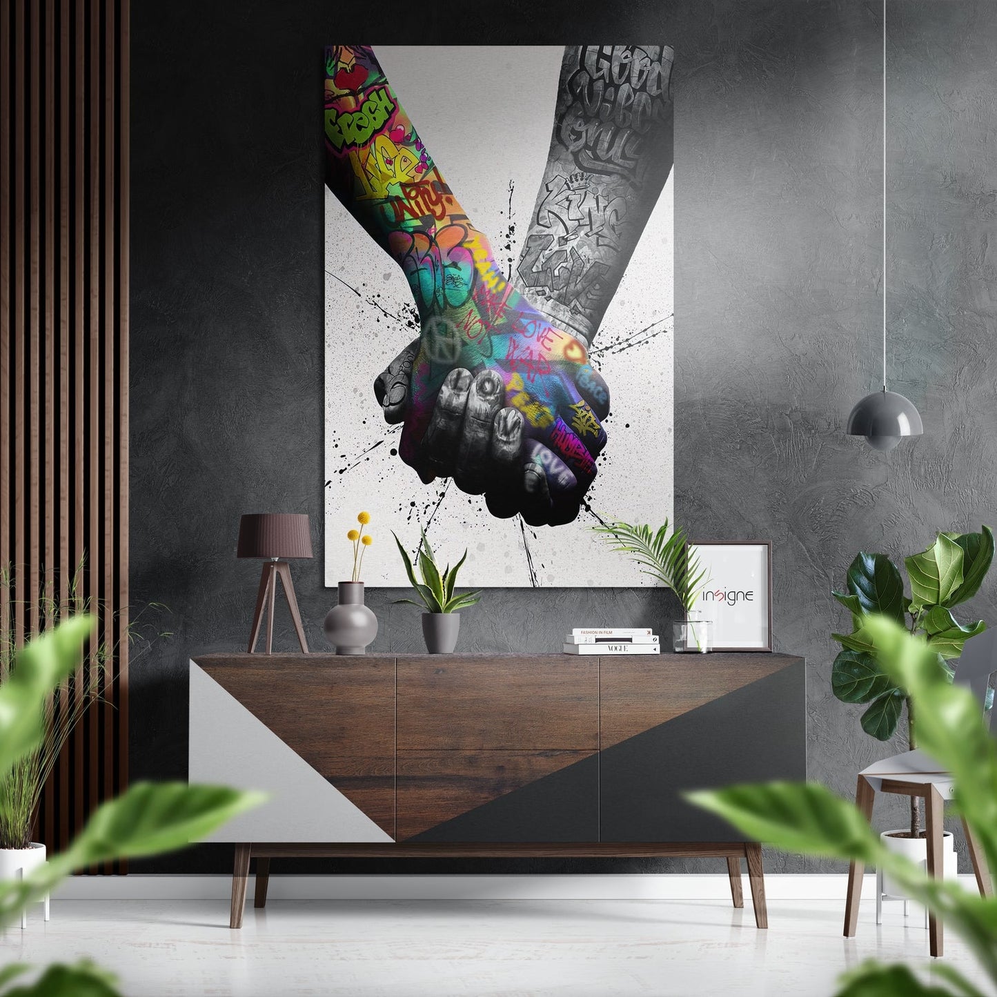 Graffiti Painted Hands metal wall art street-art print