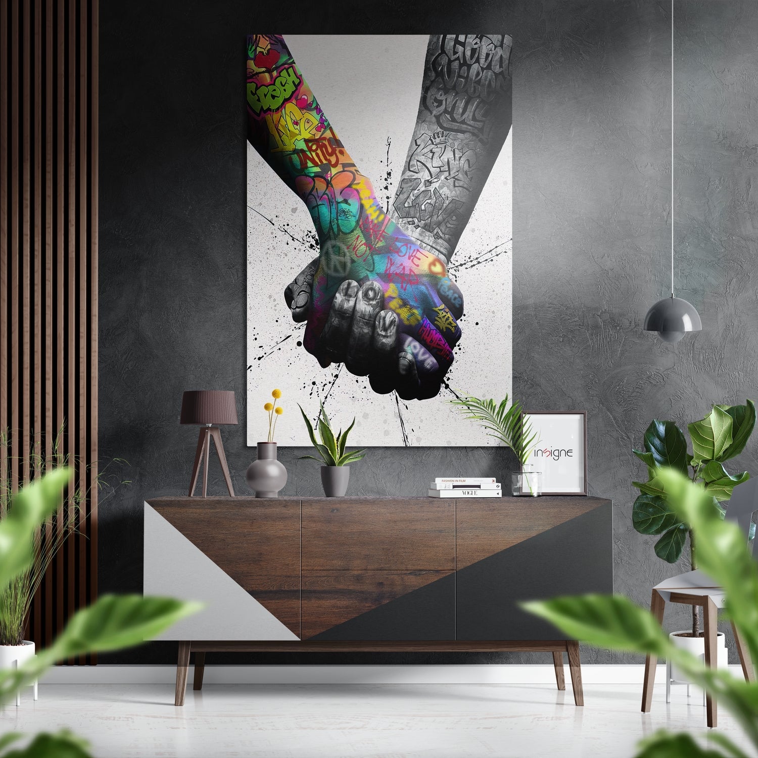 Graffiti Painted Hands metal wall art street-art print