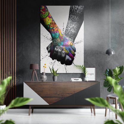 Graffiti Painted Hands metal wall art street-art print