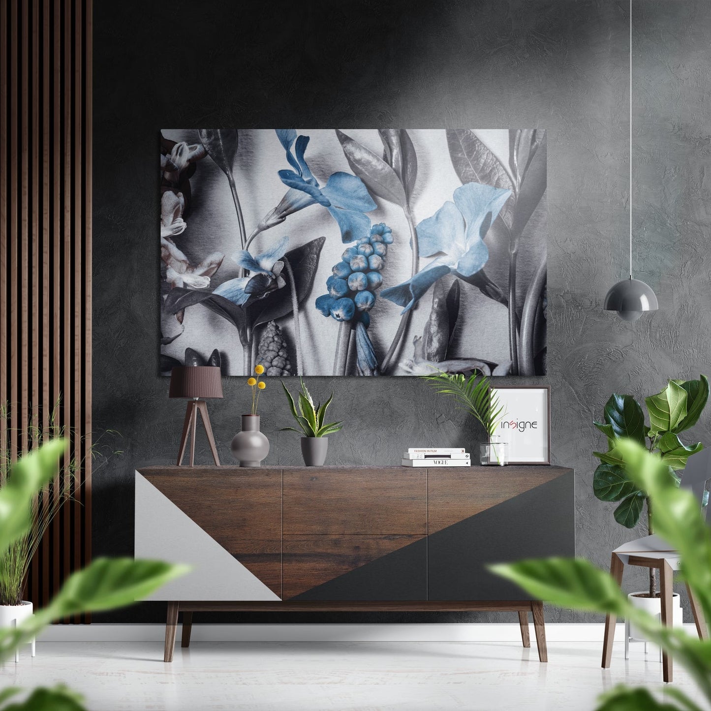 Flowers brushed aluminum dibond wall art