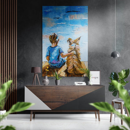 Best Friends metal wall art on brushed aluminum dibond