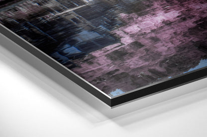 Pink Blossom Canal Reflection Metal Wall Art