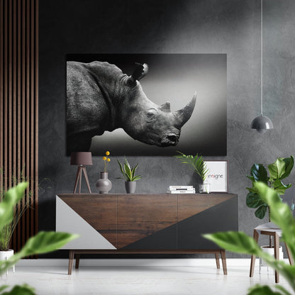Rhino brushed aluminum metal wall art