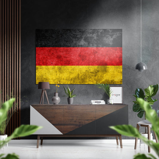 Grunge German flag aluminum wall art