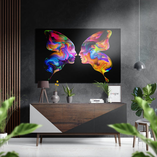 Butterfly Minds metal wall art brushed aluminum