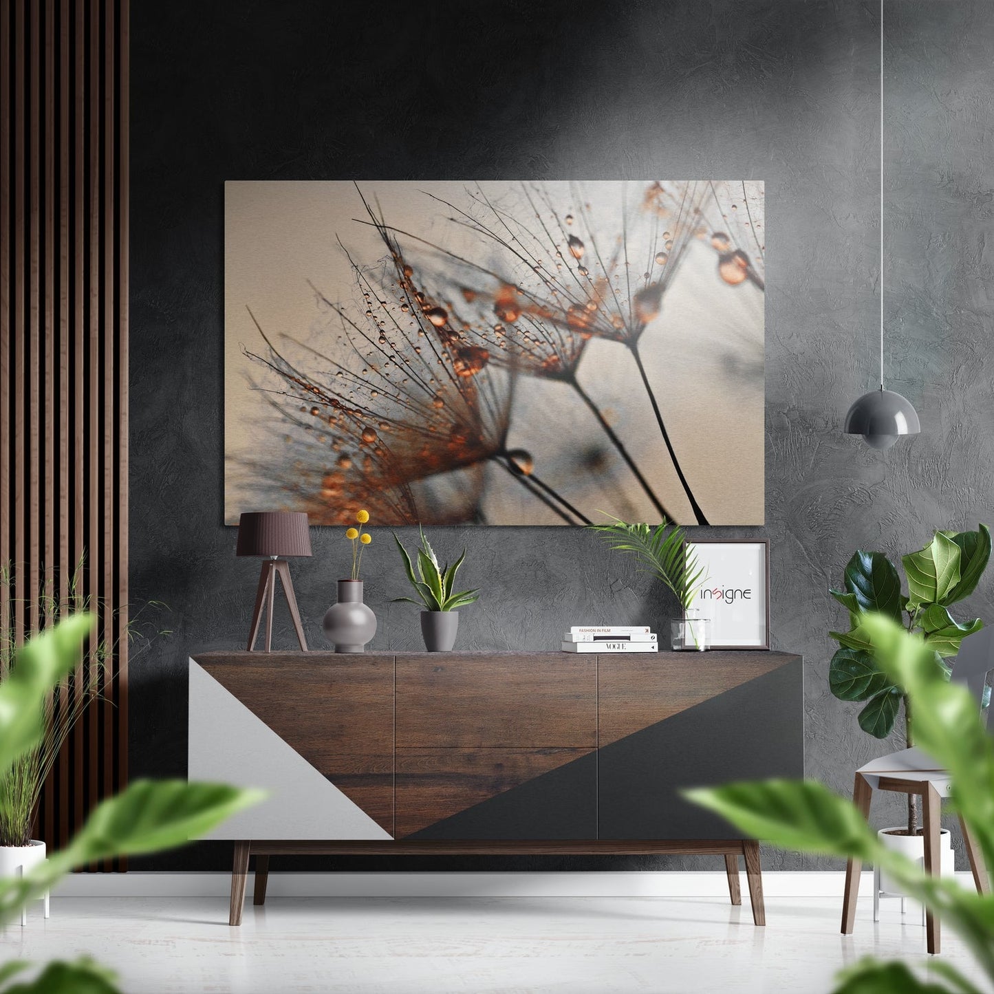 Dandelions botanical metal wall art