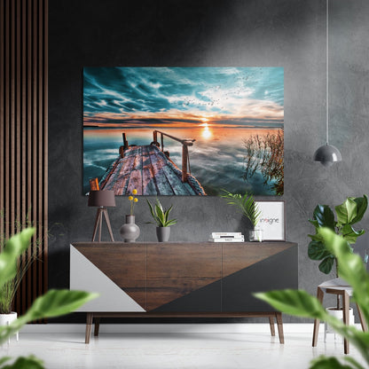 Sunset metal wall art print