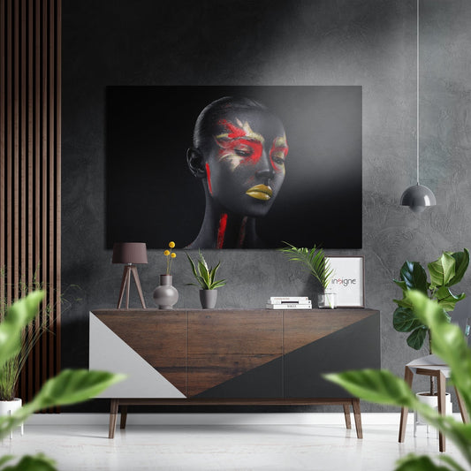 Woman metal wall art brushed aluminum dibond
