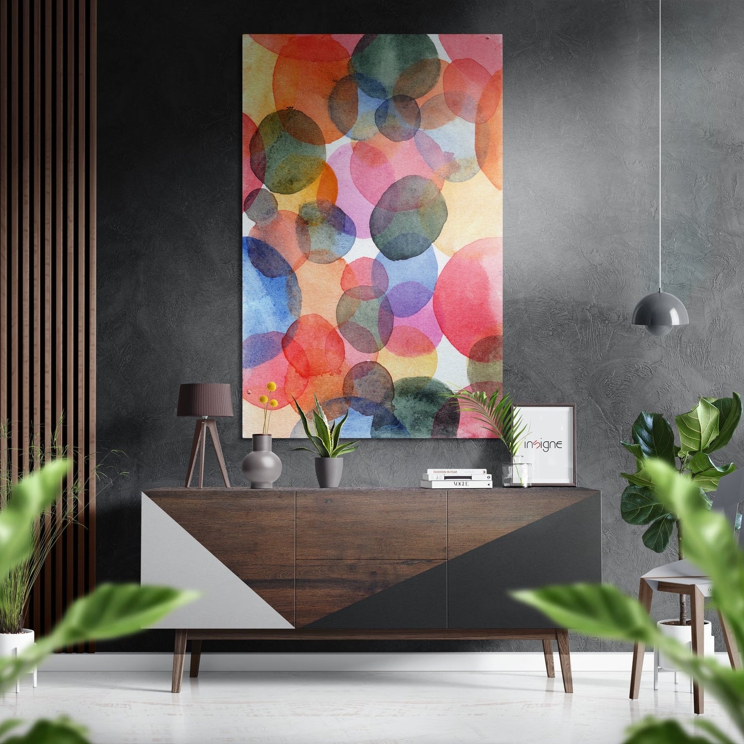 Watercolor Circles Metal Wall Art