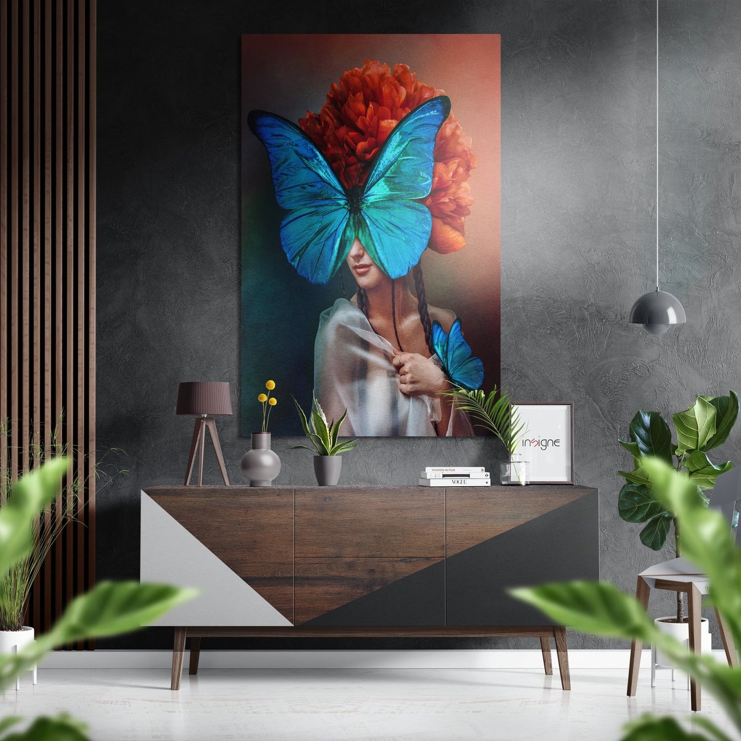 Butterfly Eyes metal wall art brushed aluminum print