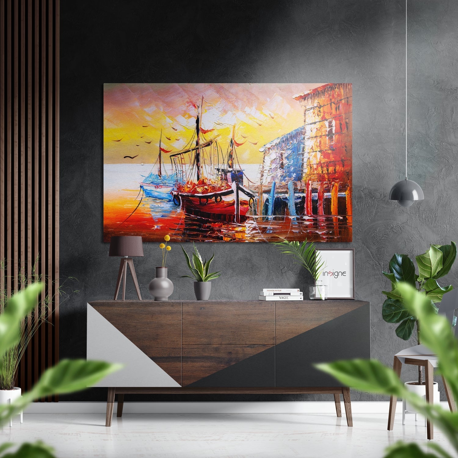 Boat coastal metal wall art