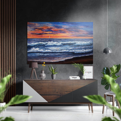 Waves Brushed Aluminum Metal Wall Art