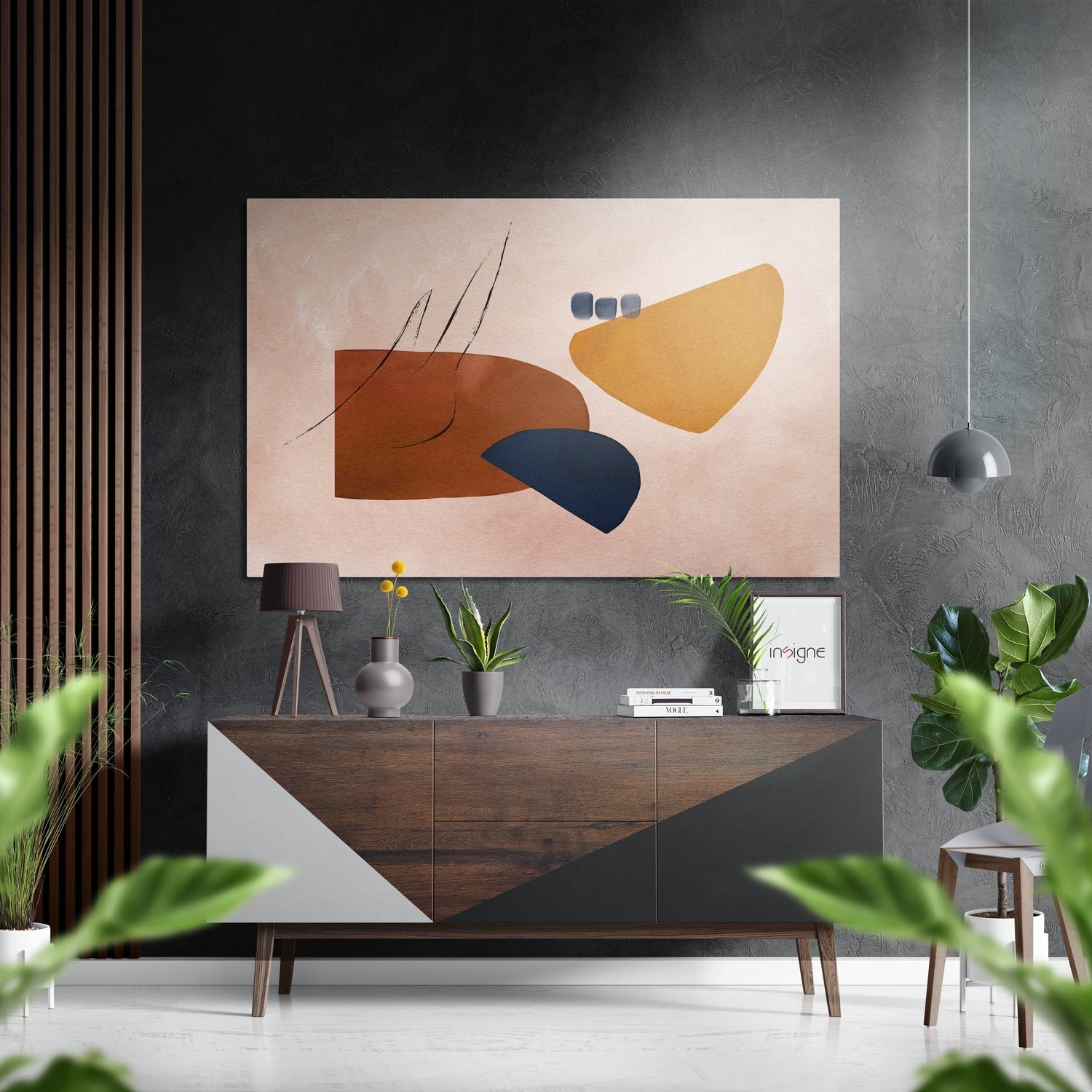 Shapes Metal Wall Art with bold geometric shape pattern