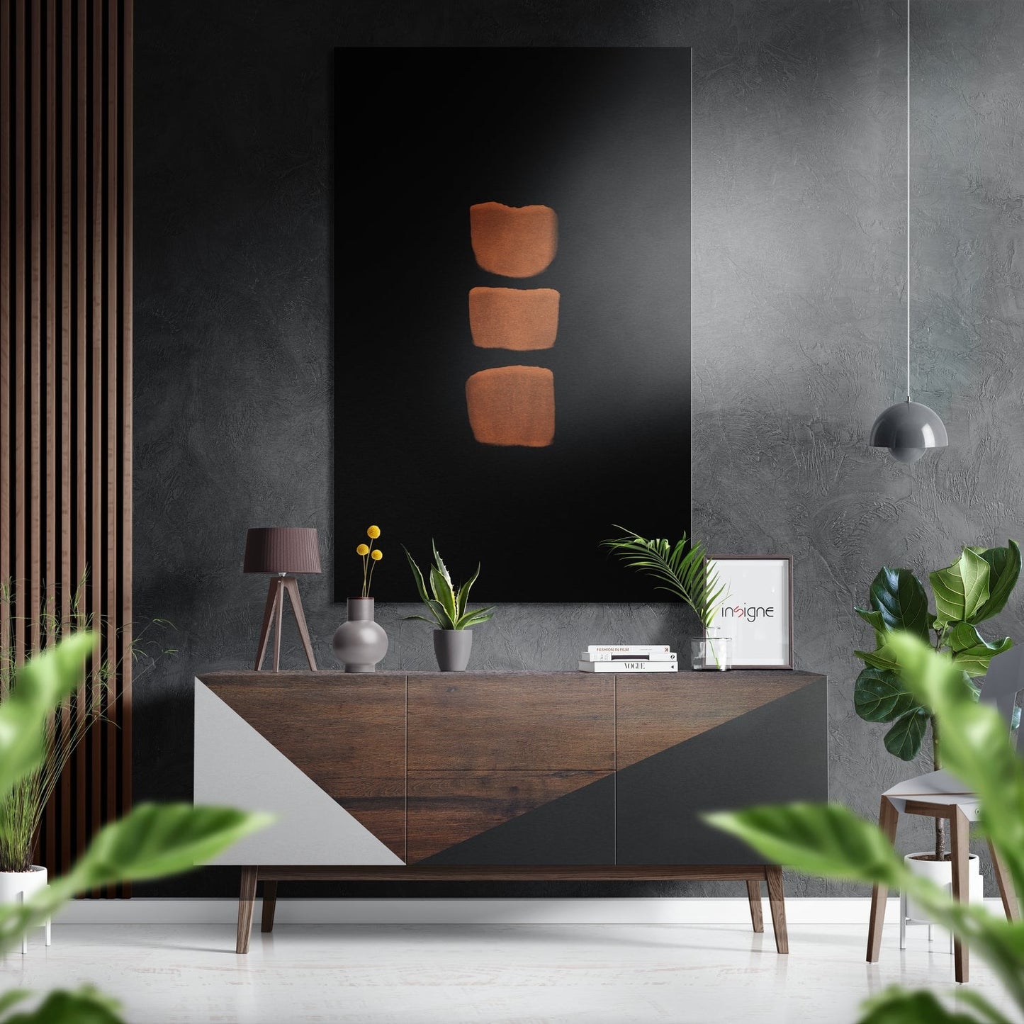 Rocks metal wall art with natural rock-formation texture