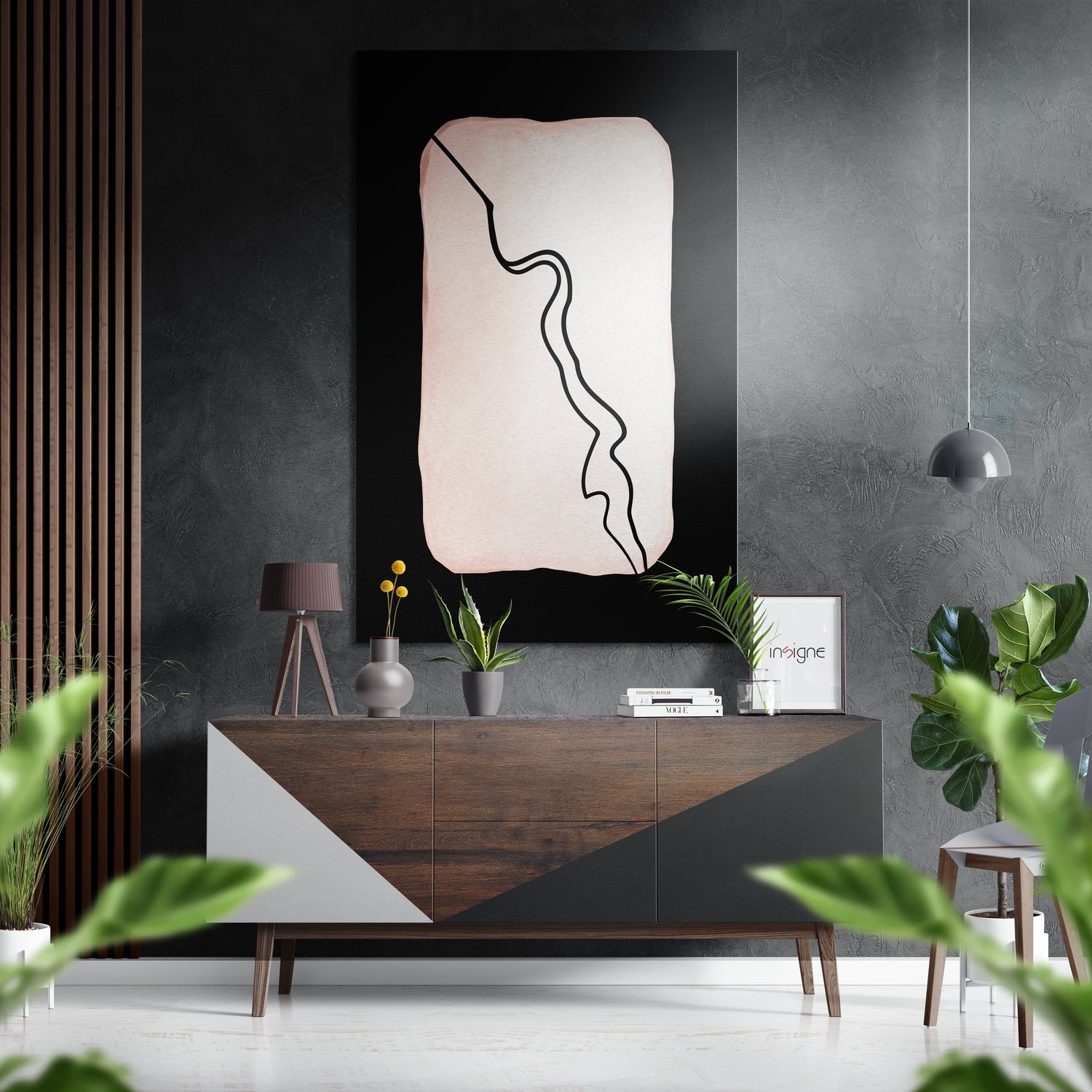 Lines metal wall art