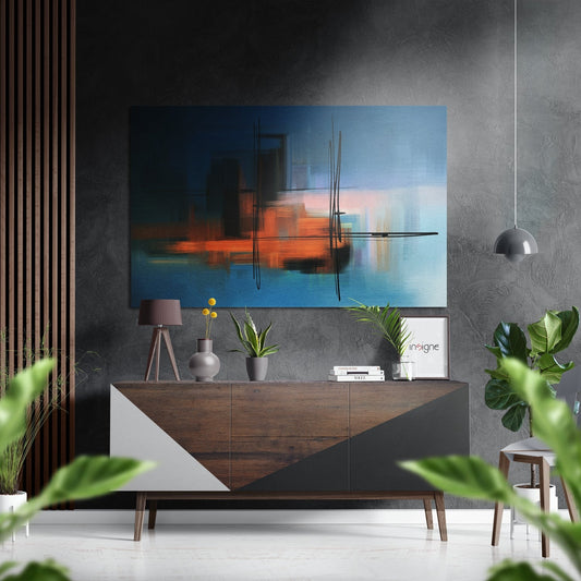 Abstract Silhouette Metal Wall Art on brushed aluminum dibond