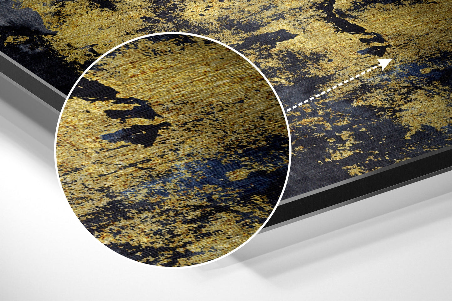 Gold Navy Abstract Aluminum Wall Art