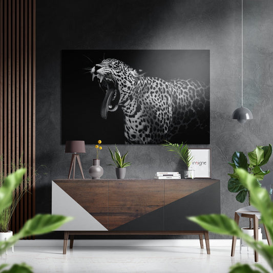 Leopard portrait metal wall art