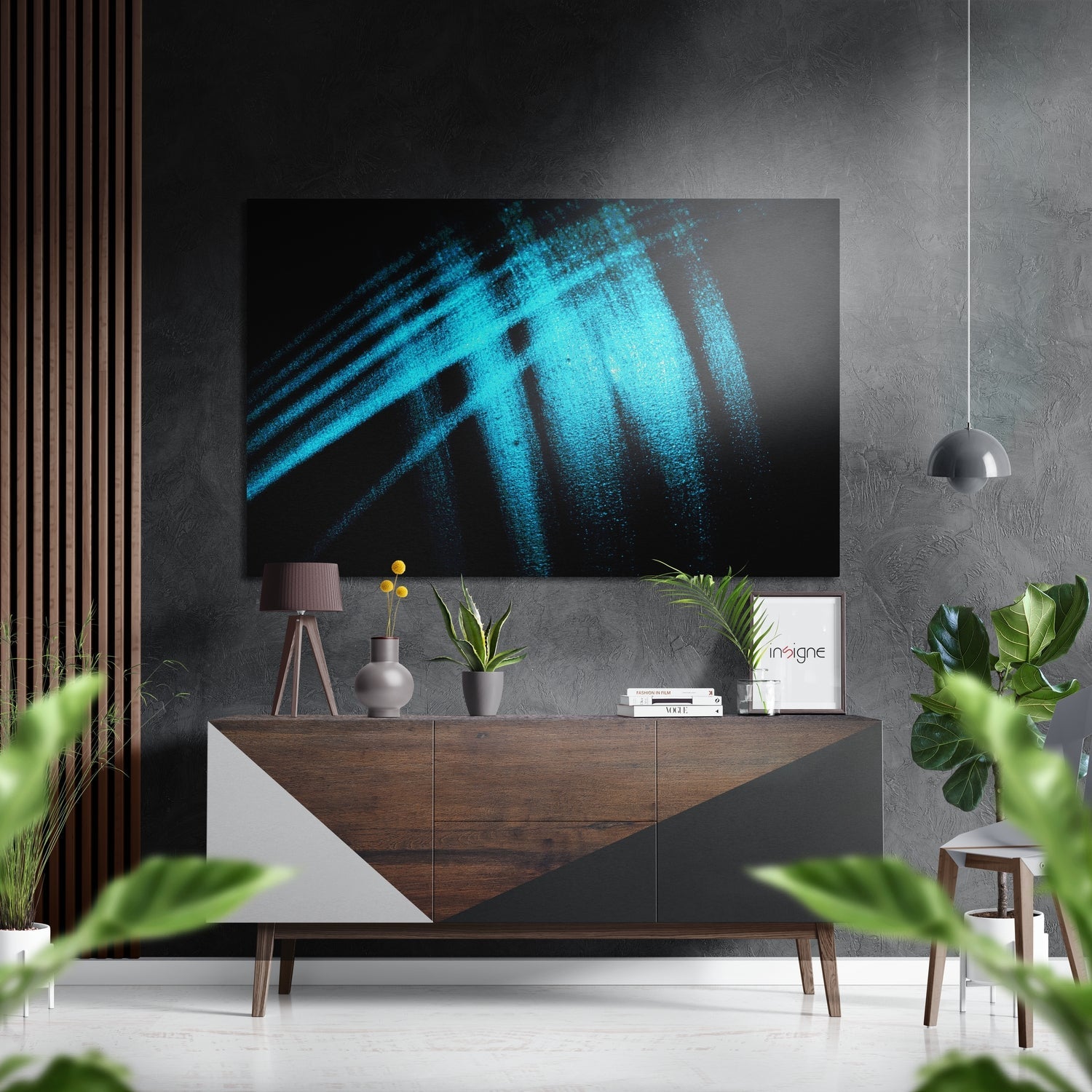 Brushstroke abstract brushed aluminum metal wall art
