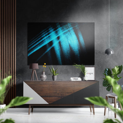 Brushstroke abstract brushed aluminum metal wall art