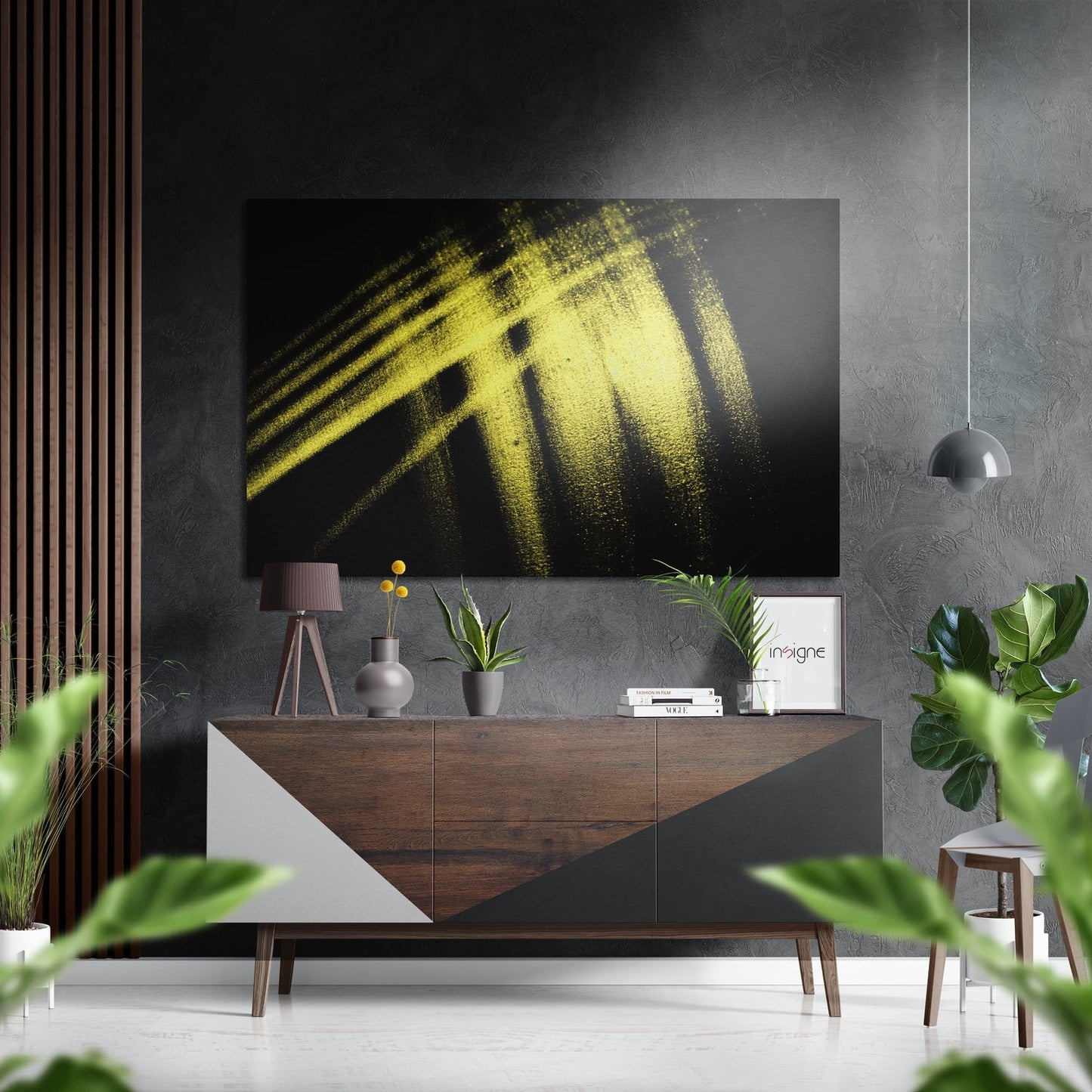 Brushstroke abstract brushed aluminum metal wall art