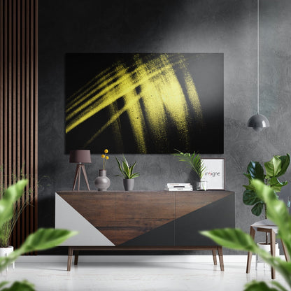 Brushstroke abstract brushed aluminum metal wall art