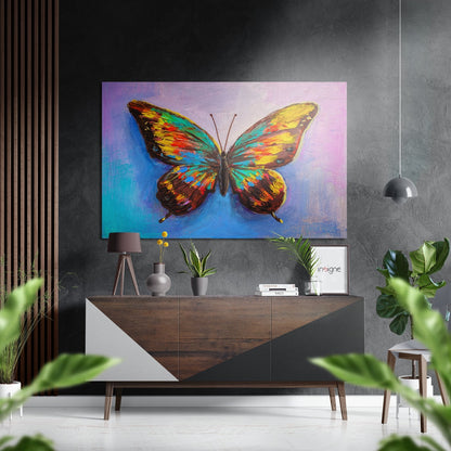 Butterfly brushed aluminum dibond metal wall art