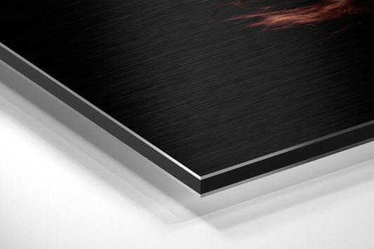Crimson Feather Metal Wall Art