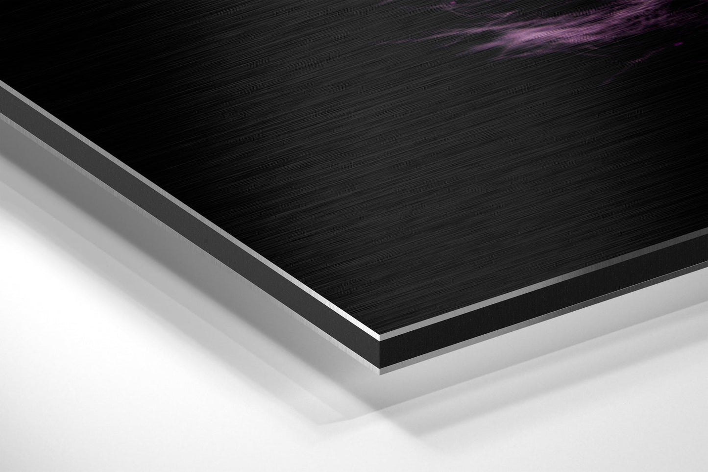 Purple Feather on Black Metal Wall Art