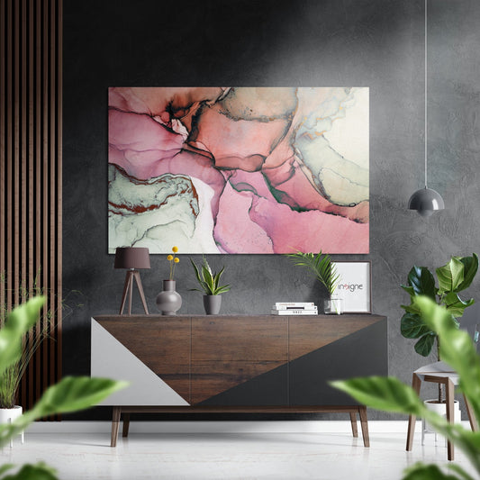 Sage watercolor metal wall art abstract design