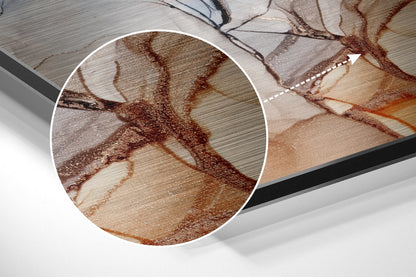 Peach Rust Smoke Marble Metal Wall Art