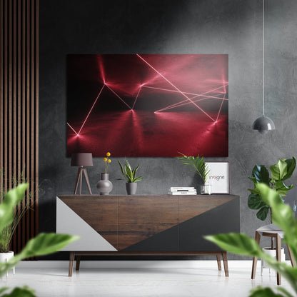 Red Lines Abstract Metal Wall Art