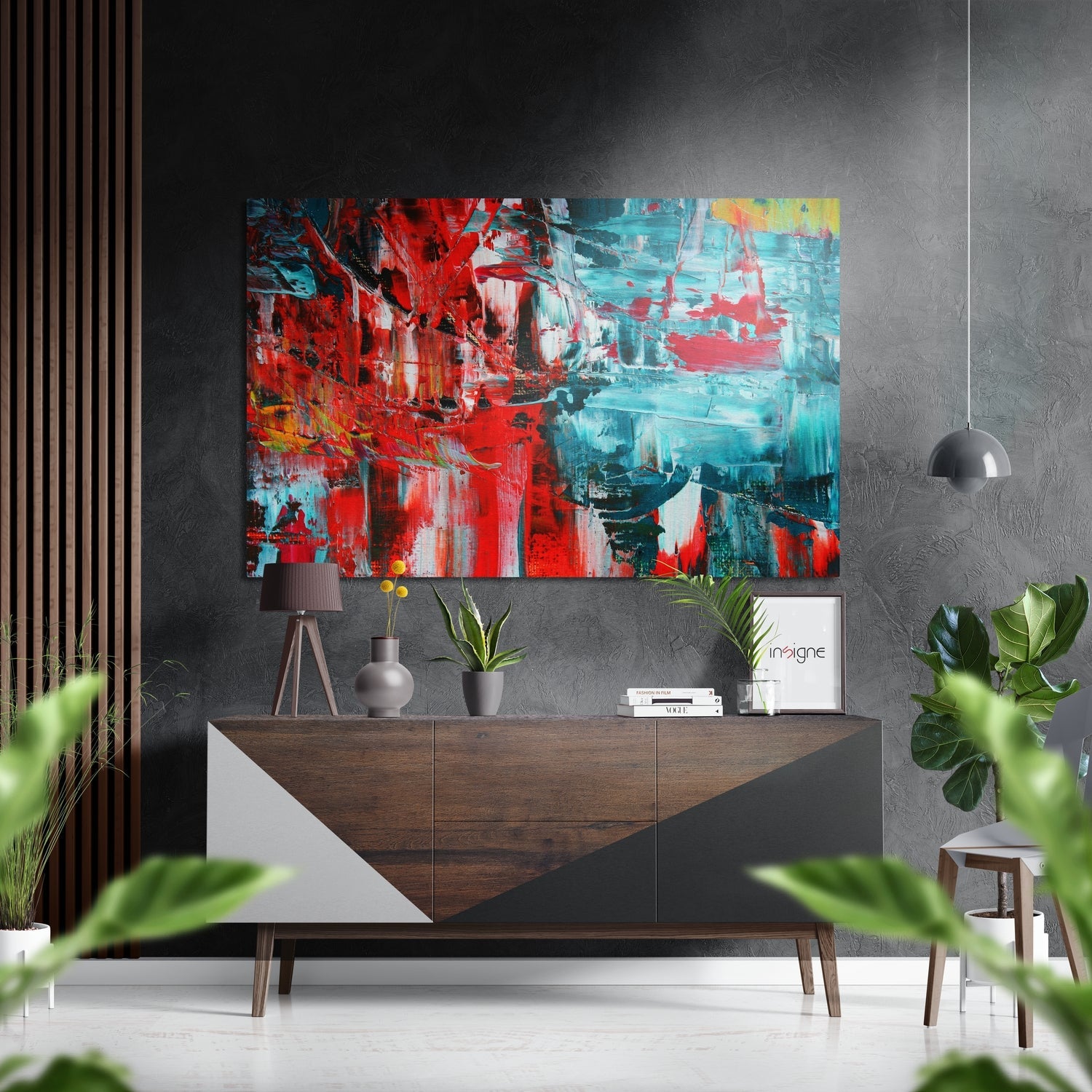 Abstract Colors metal wall art panel with modern texture