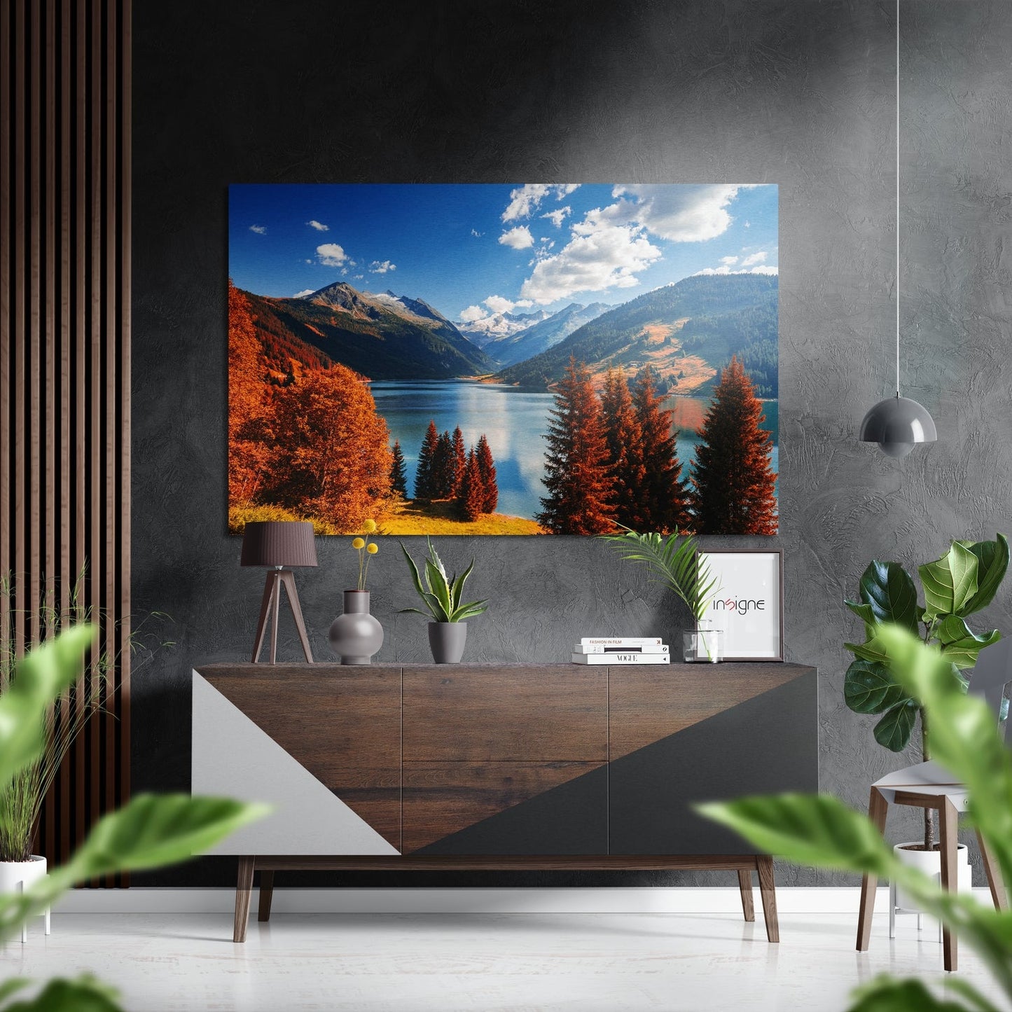 Red Pines Alpine Lake metal wall art nature landscape