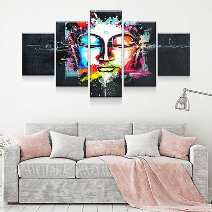 Buddha Mind Abstract 5-Piece Canvas Wall Art