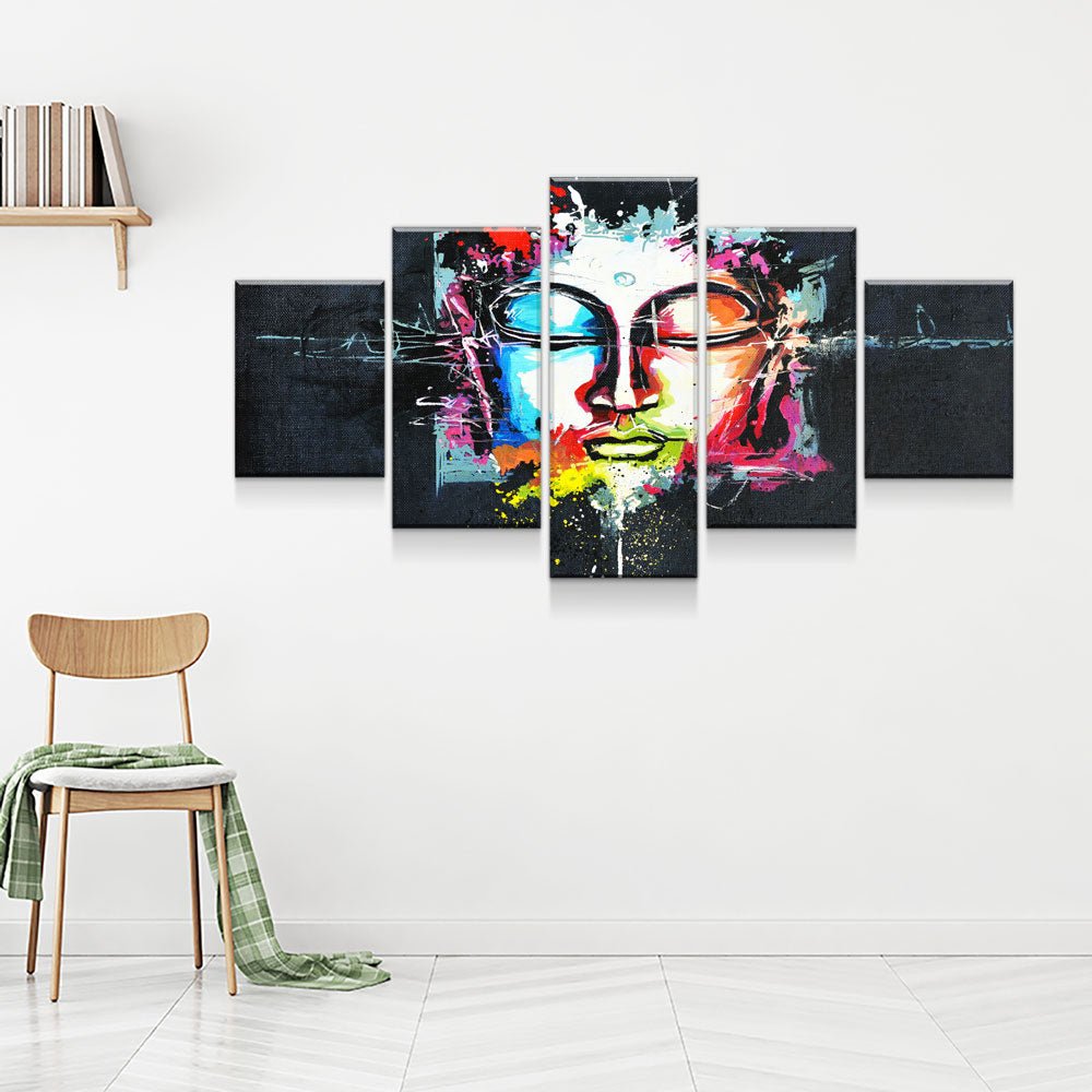 Buddha Mind Abstract 5-Piece Canvas Wall Art