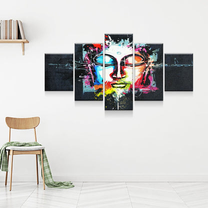 Buddha Mind Abstract 5-Piece Canvas Wall Art