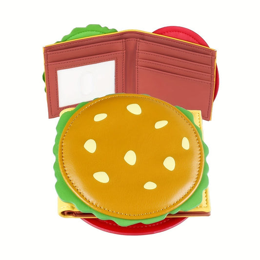 burger wallet with ID window and card slots