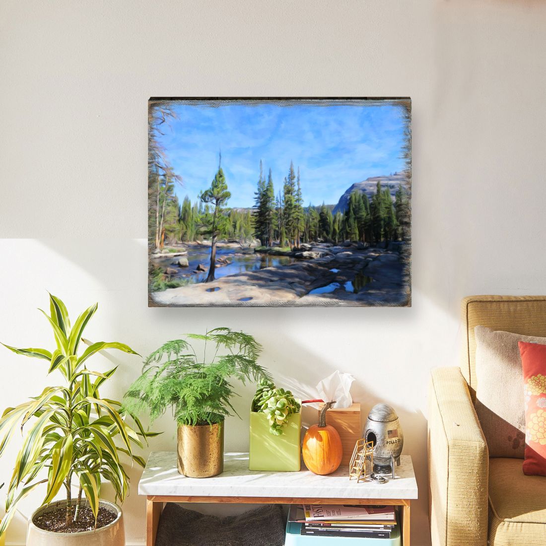 In the Mountains Wooden Wall Art - Layered Birch Landscape