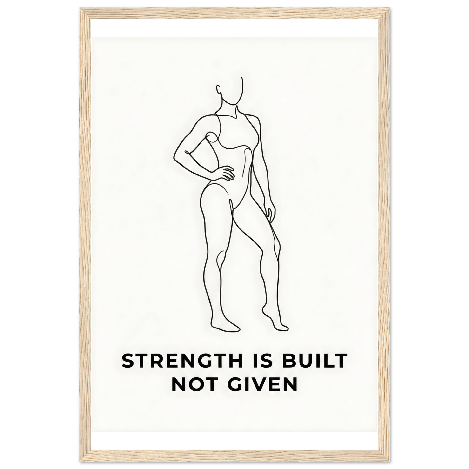 Women Fitness Poster — Strength Is Built Not Given - 13x18 cm / 5x7″ - White frame / Ready-to-hang - Sparkycare